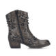 Schwarz-braune Rieker Damen Kurzstiefel 93770-27 mit einem Reißverschluss. Schuh Innenseite.