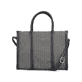 Sac à main Rieker H1013-92 noir avec style raphia et fermeture éclair. Devant.
