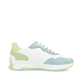 Weiße Rieker Damen Sneaker Low W1308-81 mit Schnürung sowie abriebfester Sohle. Schuh Innenseite.