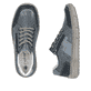 Blaue Rieker Herren Schnürschuhe 04004-12 mit Reißverschluss sowie Extraweite H. Schuh von oben, liegend.