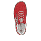 Rote Rieker Damen Slipper L0363-33 mit einem Reißverschluss. Schuh von oben.