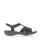 Sandales à lanières Rieker noires femme 60870-00 avec bande élastique. Intérieur de la chaussure.