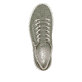 Grüne Rieker Damen Sneaker Low M1952-52 mit einem Reißverschluss. Schuh von oben.