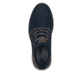 Blaue Rieker Herren Slipper 04452-14 mit einem Gummizug sowie Komfortweite G 1/2. Schuh von oben.