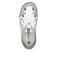 Weiße Rieker Damen Slipper L0358-80 mit Gummizug sowie extra weicher Decksohle. Schuh von oben.