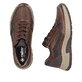 Chaussures à lacets Rieker marron pour homme 11001-25 en cuir lisse. Chaussure vue de dessus, couchée.