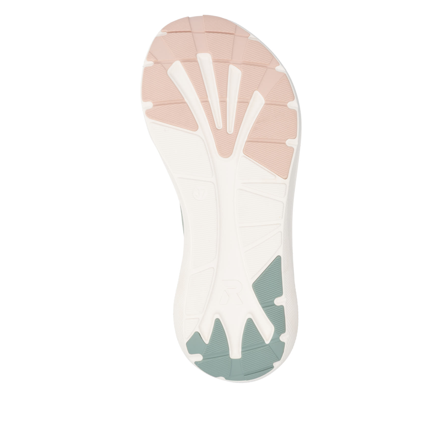 Grüne Rieker Sport Damen Sneaker Low W4300-52. Schuh Laufsohle.