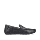 Glanzschwarze Rieker Herren Slipper 09557-00 mit der Komfortweite G 1/2. Schuh Innenseite.