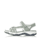 Grüne Rieker Damen Trekkingsandalen 68879-52 mit einem Klettverschluss. Schuh Außenseite.