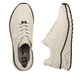 Beige Rieker Damen Sneaker Low M4903-61 aus Glattleder mit einer Schnürung. Schuh von oben, liegend.