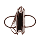 Sac à main Rieker H1013-60 beige avec aspect raphia et fermeture éclair. Ouvert.