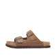 Braune Rieker Herren Pantoletten 21190-26 mit einem Schnallen sowie Extraweite H. Schuh Außenseite.