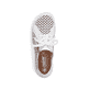 Weiße Rieker Damen Schnürschuhe 54516-80 mit einem Reißverschluss. Schuh von oben.