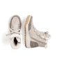 
Hellbeige Rieker Damen Schnürstiefel Y4744-61 mit Schnürung und Reißverschluss. Schuhpaar von oben.