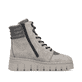 Graue Rieker Damen Schnürstiefel Z8904-40 mit einem Reißverschluss. Schuh Innenseite.