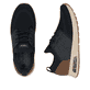 Blaue Rieker Herren Slipper B1054-14 mit Rieker Air Sohlenfenster. Schuh von oben, liegend.