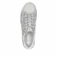 Baskets basses Rieker argent pour femme N0900-90 avec motif floral. Chaussure vue de dessus.