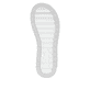 Silberne Rieker Damen Riemchensandalen W3053-90 mit einem Gummizug. Schuh Laufsohle.