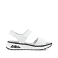 Weiße Rieker Keilsandaletten 65663-80 mit Rieker Air Sohlenfenster. Schuh Innenseite.