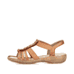 Braune Rieker Damen Riemchensandalen 60809-24 mit einem Gummizug. Schuh Außenseite.