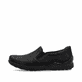 Mocassins Rieker noirs pour femme 48964-00 avec bande élastique. Côté extérieur de la chaussure.