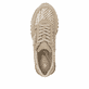Baskets basses Rieker beiges pour femme 49010-62 en cuir velours. Chaussure vue de dessus.