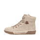 Beige Rieker Damen Schnürstiefel N0730-64 mit einem Reißverschluss. Schuh Außenseite.