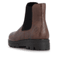 Chelsea Boots Rieker marron pour femmes 43072-22 avec fermeture éclair. Chaussure vue de l'arrière.
