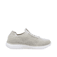 Beige vegane Rieker Damen Slipper M5074-64 mit Gummizug sowie flexibler Sohle. Schuh Innenseite.