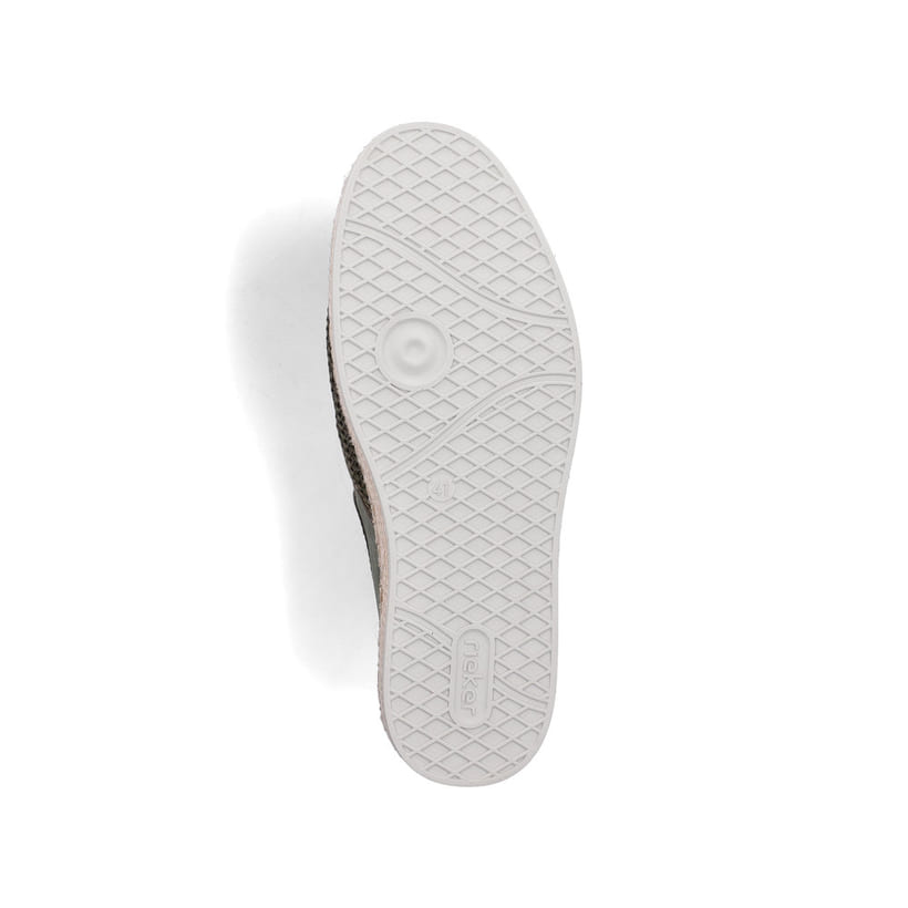 Mocassins Rieker verts pour homme B2661-54 avec bande élastique. Semelle extérieure de la chaussure.