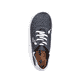 Blaue Rieker Damen Slipper 52805-14, Barfußschuhe mit einem Gummizug. Schuh von oben.