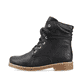 
Nachtschwarze Rieker Damen Schnürstiefel 73514-00 mit Schnürung und Reißverschluss. Schuh Außenseite