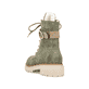 
Laubgrüne Rieker Damen Biker Boots 72610-55 mit einer schockabsorbierenden Sohle. Schuh von hinten