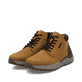 Bottes à lacets Rieker jaunes pour homme 06001-68 en cuir suédé. Chaussures inclinées sur le côté.