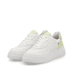 Weiße Rieker Damen Sneaker Low W2300-80 mit einer Schnürung. Schuhpaar seitlich schräg.
