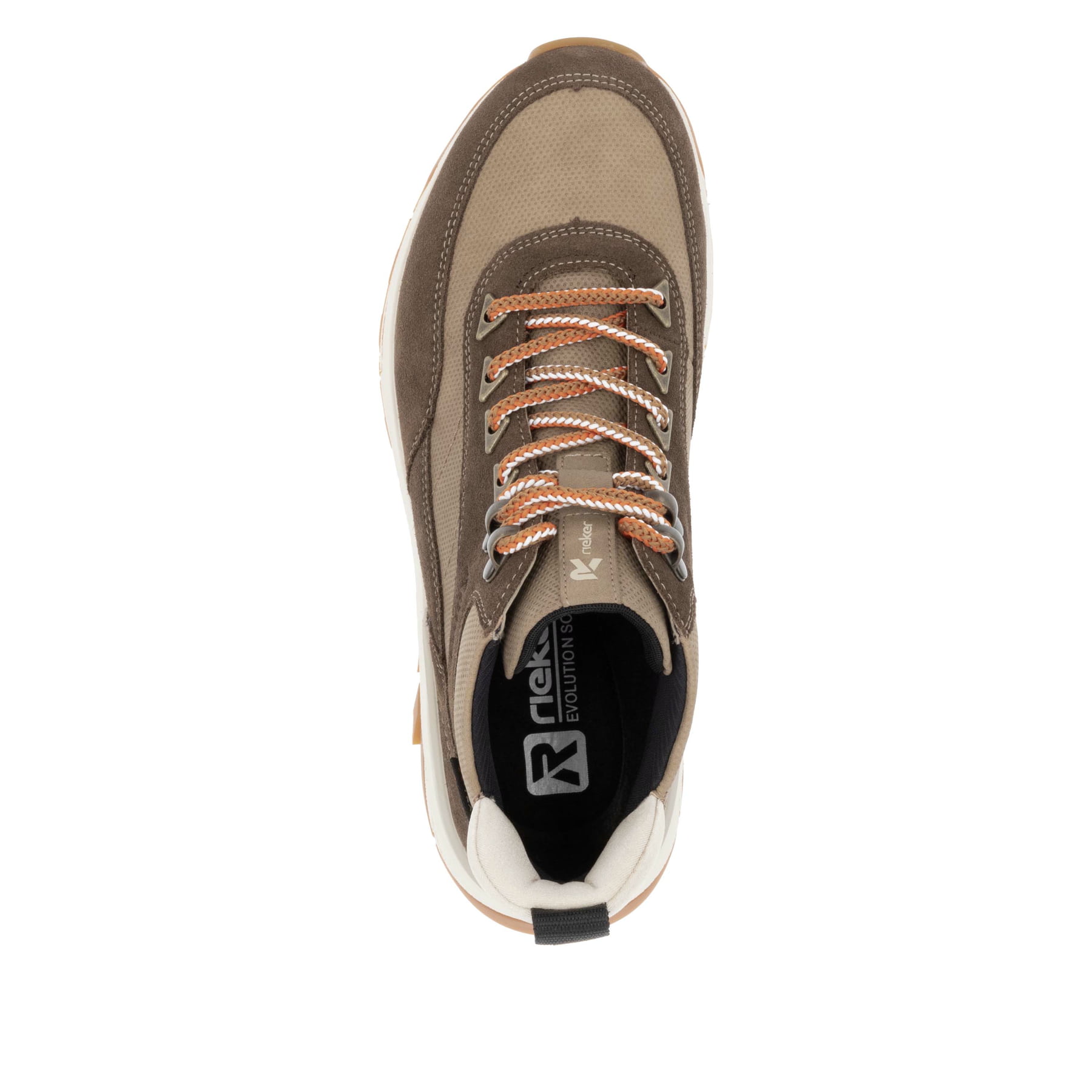 Beige Rieker Damen Schnürstiefel W0066-64 mit wasserabweisender TEX-Membran. Schuh Außenseite gespiegelt.