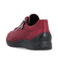 Chaussures à lacets Rieker rouges femmes 48901-35 avec fermeture éclair. Chaussure vue de l'arrière.