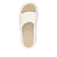 Beige Rieker Damen Pantoletten W3350-60 mit flexibler und ultraleichter Sohle. Schuh von oben.