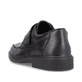 Schwarze Rieker Herren Slipper B0853-00 mit Klettverschluss sowie Extraweite H. Schuh von hinten.