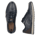 Baskets basses Rieker bleues pour homme B2112-14 en cuir lisse. Chaussure vue de dessus, couchée.