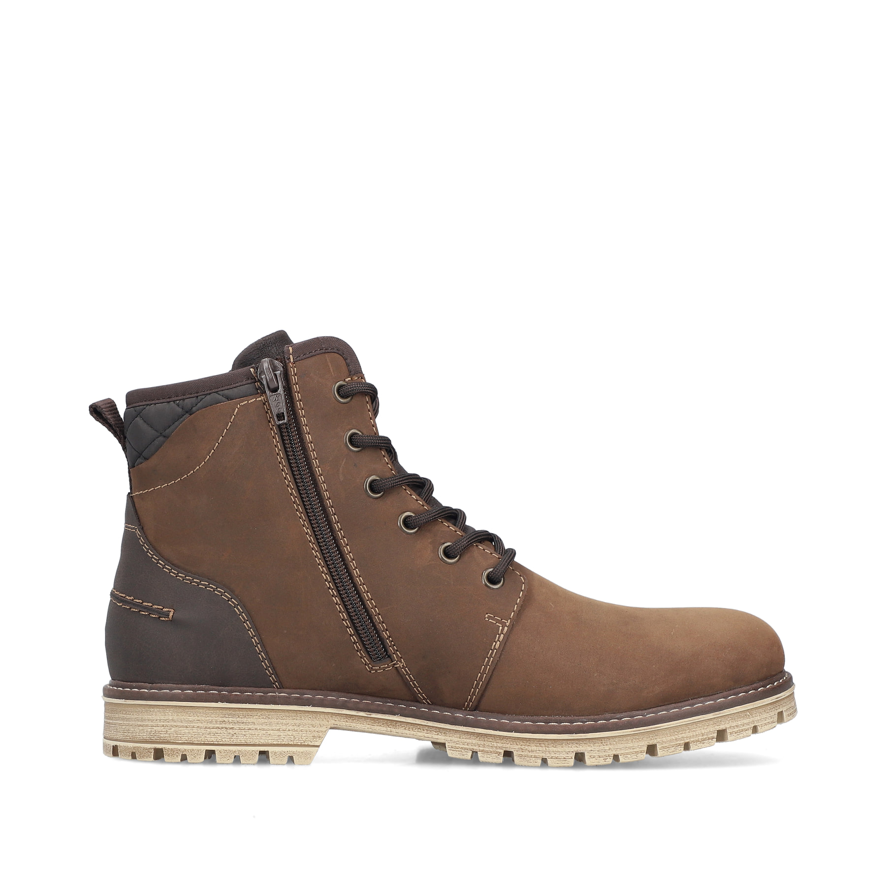 Braune Rieker Herren Schnürstiefel F3614-25 aus Rauleder. Schuh Innenseite.