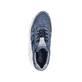 Blaue Rieker Herren Schnürschuhe 11926-14 mit Reißverschluss sowie Löcheroptik. Schuh von oben.