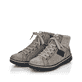 Graue Rieker Damen Schnürstiefel Z4230-40 mit wasserabweisender TEX-Membran. Schuhpaar seitlich schräg.