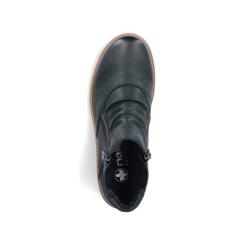 Fuchsbraune Rieker Damen Kurzstiefel 73551-24 mit einer robusten Profilsohle. Schuh Innenseite