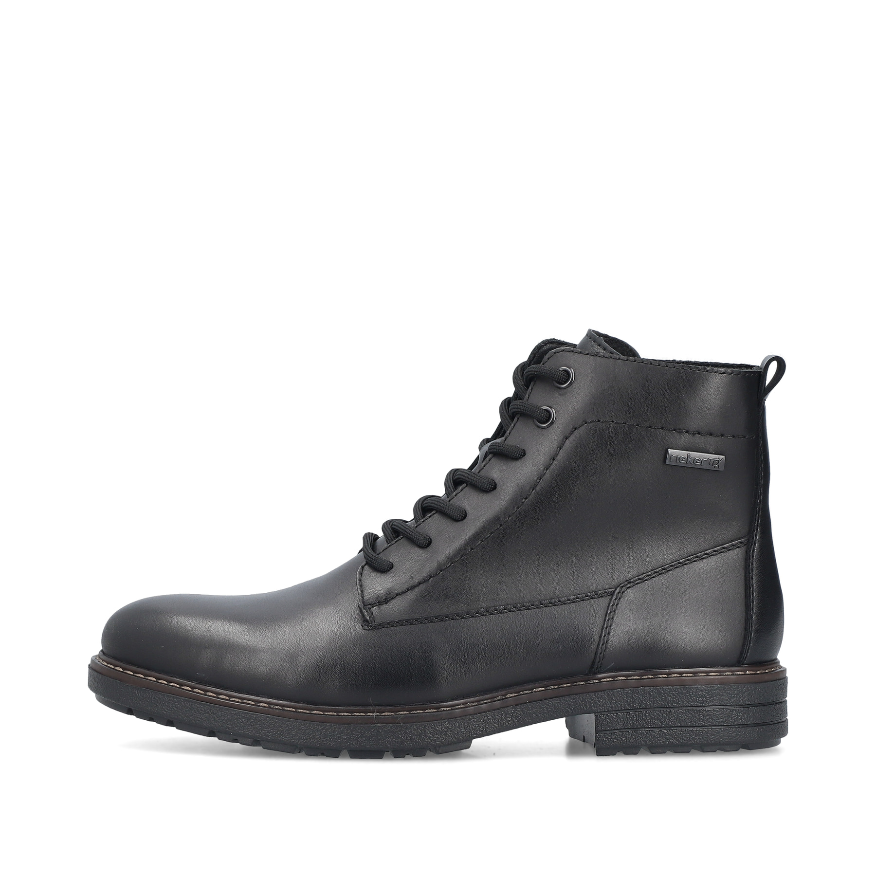 Schwarze Rieker Herren Schnürstiefel 33143-00 aus Glattleder. Schuh Außenseite.