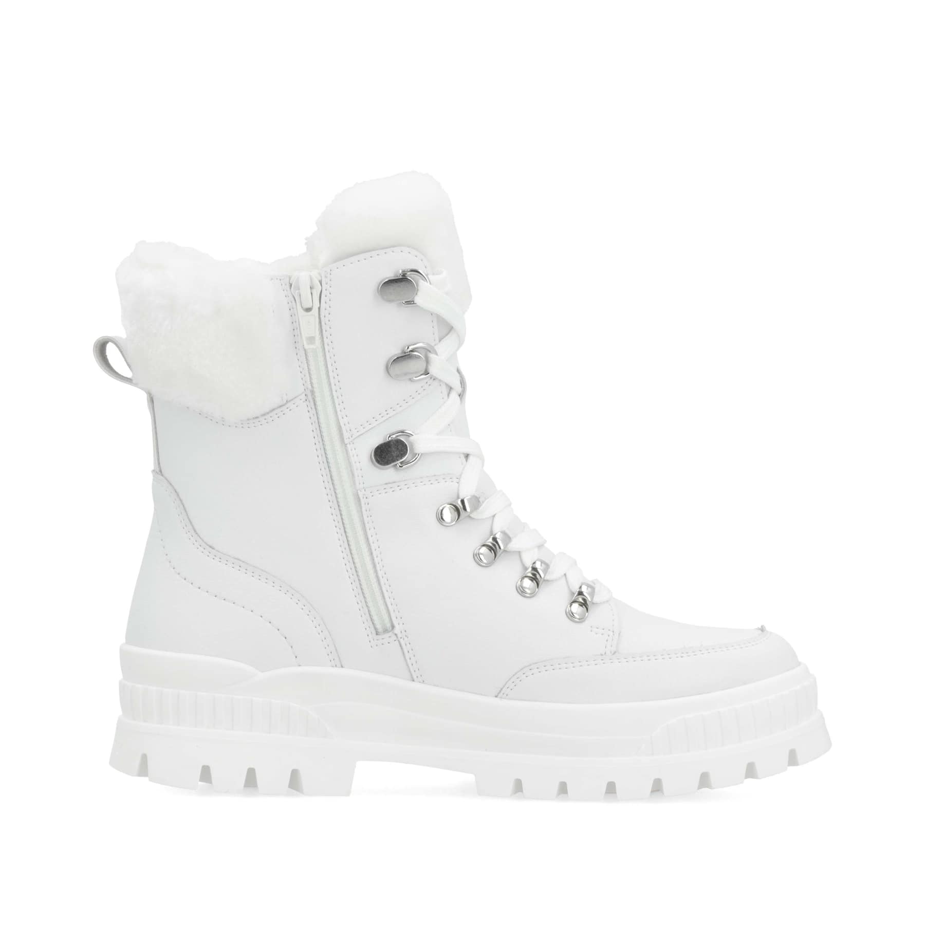 Weiße Rieker Damen Schnürstiefel W2174-80 mit wasserabweisender TEX-Membran. Schuh Innenseite.