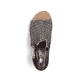 Schwarze Rieker Riemchensandaletten 64697-00 mit einem Reißverschluss. Schuh von oben.