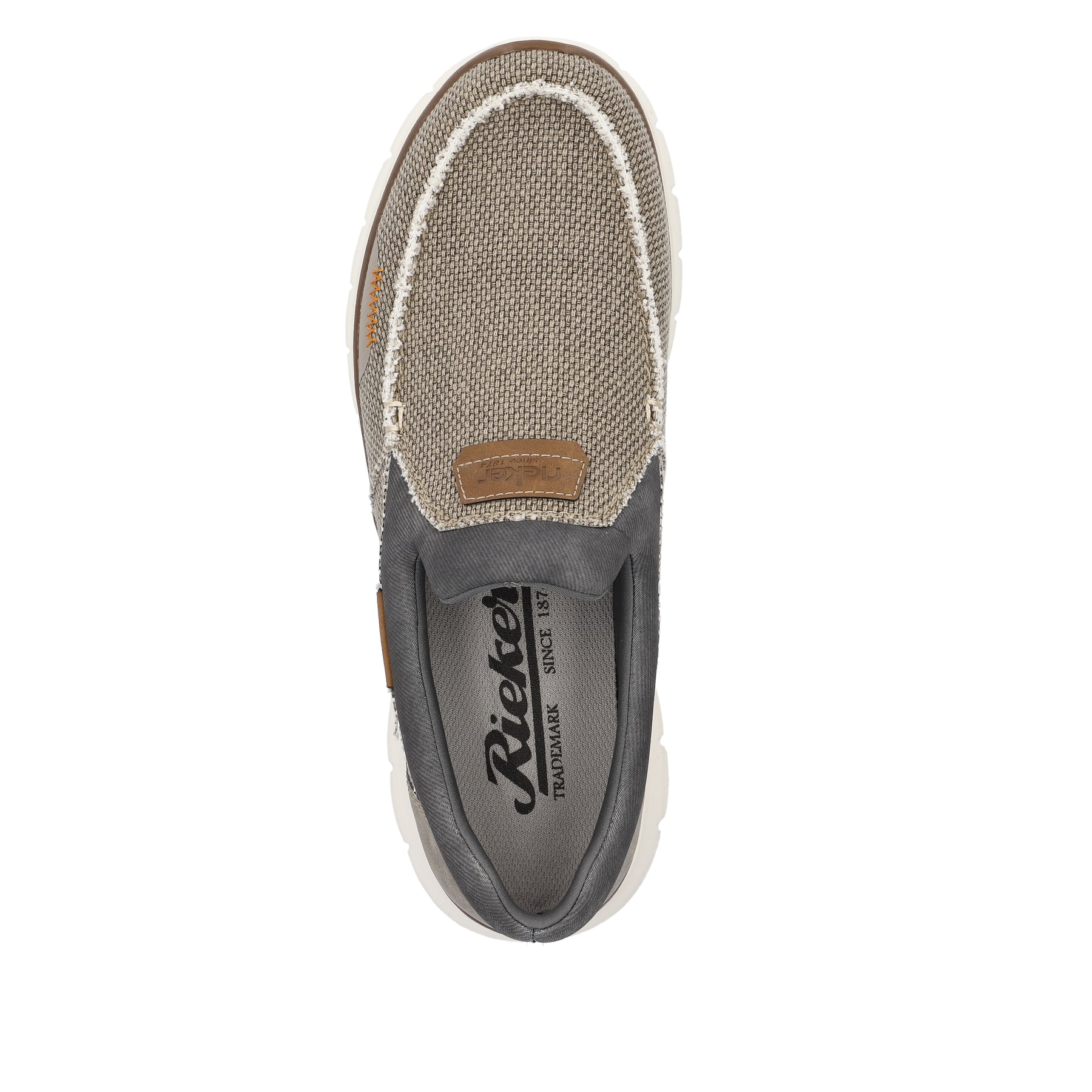 Rieker Mocassini Uomo Modello B6651 - Comodi Slipper In Pelle Beige, Taglia 44 EU - 2