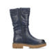 Dunkelblaue Rieker Damen Hochschaftstiefel 92984-14 mit modischer Faltenoptik. Schuh Innenseite.