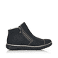 Nachtschwarze Rieker Damen Slipper L4270-00 mit Reißverschluss sowie einer Profilsohle. Schuh von hinten